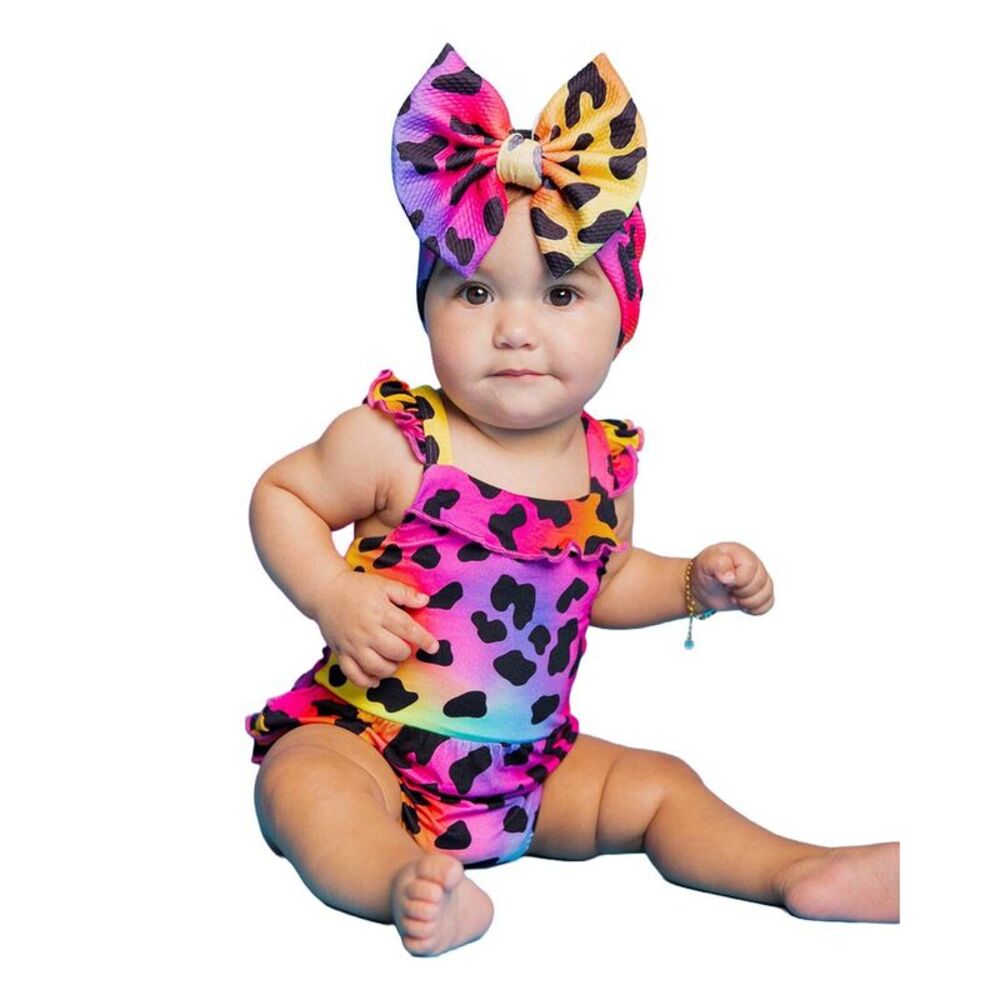 Bums & Roses Wild About Hue Bubble Romper, Multicolor